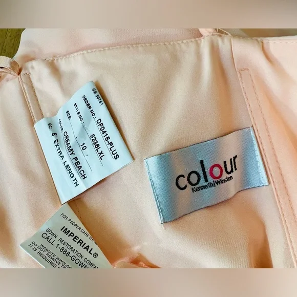 Kenneth Winston Creamy Peach Evening Gown - Picture 4 of 4